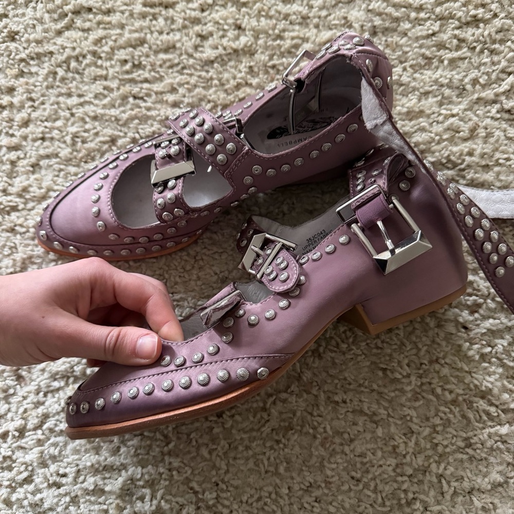 FP x Jeffrey Campbell Cooper Studded Flat Mauve - Picture 8 of 8